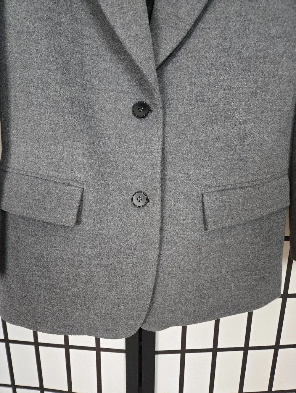 ZARA Heather Charcoal Grey Two-Button  Blazer